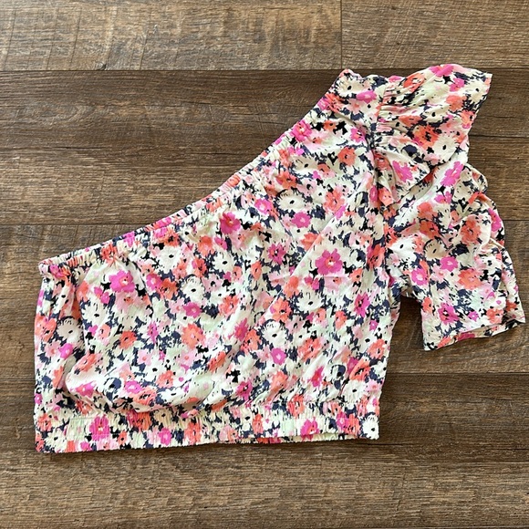 Universal Thread One Shoulder Floral Print Top - Picture 3 of 9